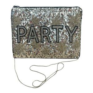 Sequin “PARTY” Star Statement Bag Sequin Clutch Pocketbook shimmer Gold